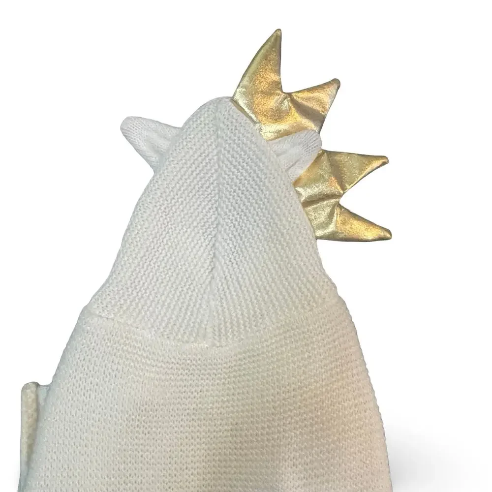 YOULY Crown Knit Pet Sweater Small Cream Gold Royal Dog Costume Hooded Knitwear - Picture 9 of 9
